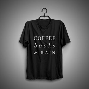 COFFEE books & RAIN HALF SLEEVES T-SHIRT